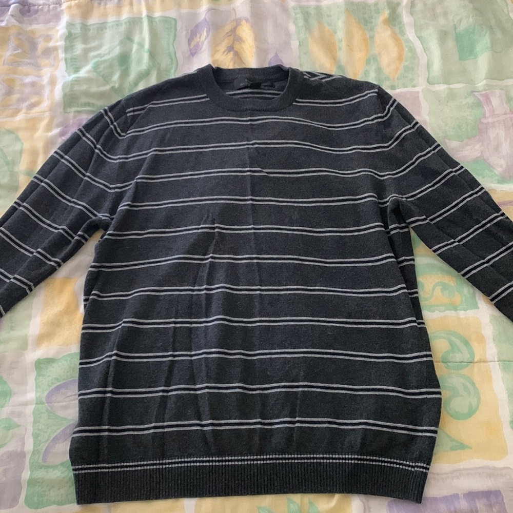 Express 100% charcoal striped long sleeve, size medium